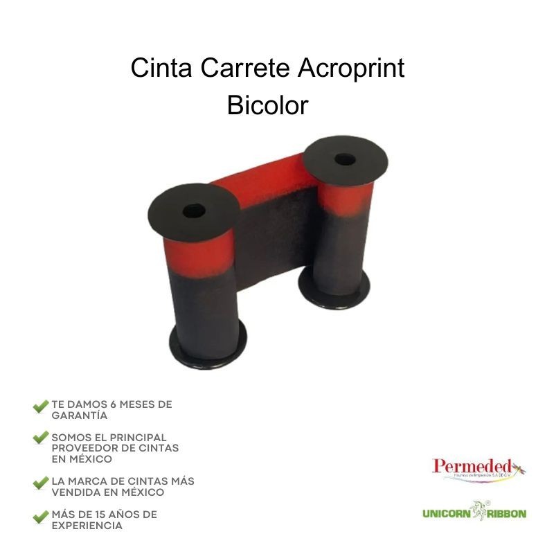 Cinta Carrete Acroprint (Negro/Rojo)