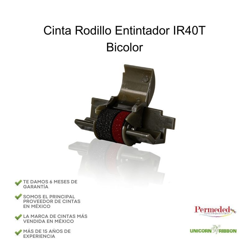 Rodillo Entintador IR-40T,  PR-42 (Negro-Rojo)