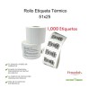 Rollo de Etiqueta Térmica Directa 51x25 mm, 1,000 Etiquetas