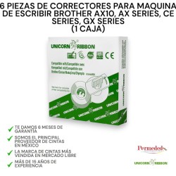 Cinta Correctora Para Brother (Ax10, Con 6 Piezas)
